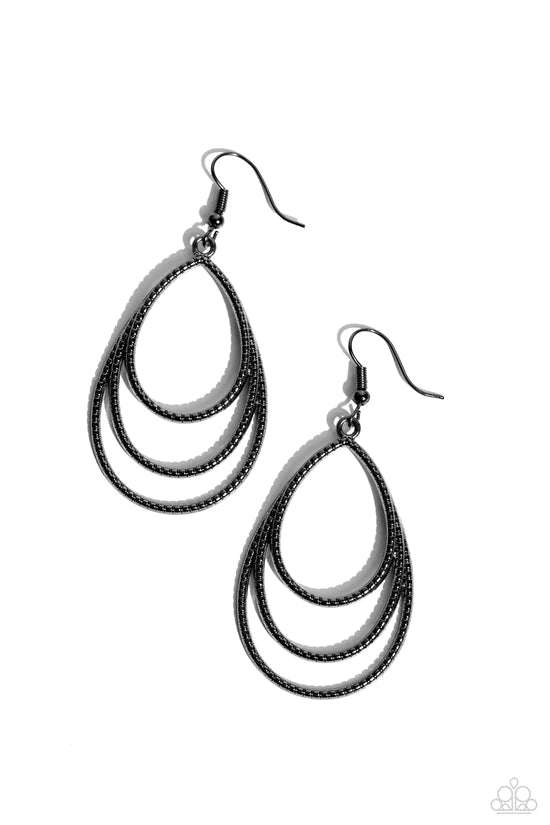 Trendy TIER-Drops - Black ♥ Earrings