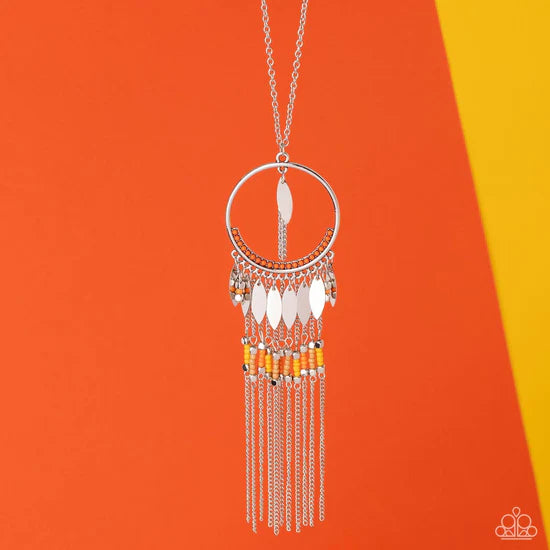 Dancing Dreamcatcher - Orange ♥ Necklace