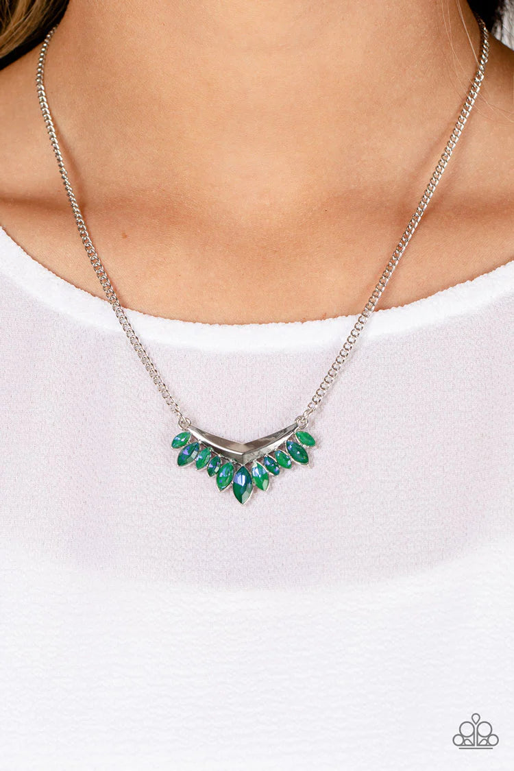 Flash of Fringe - Green ♥ Necklace