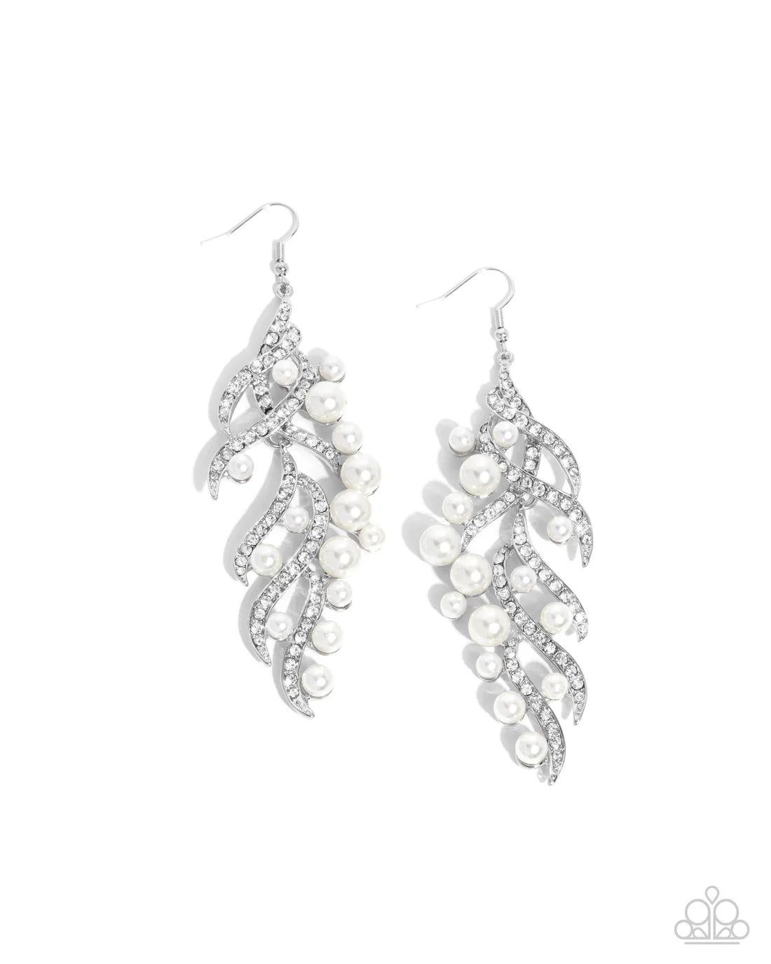 Flourishing Fancy - White ♥ Earrings