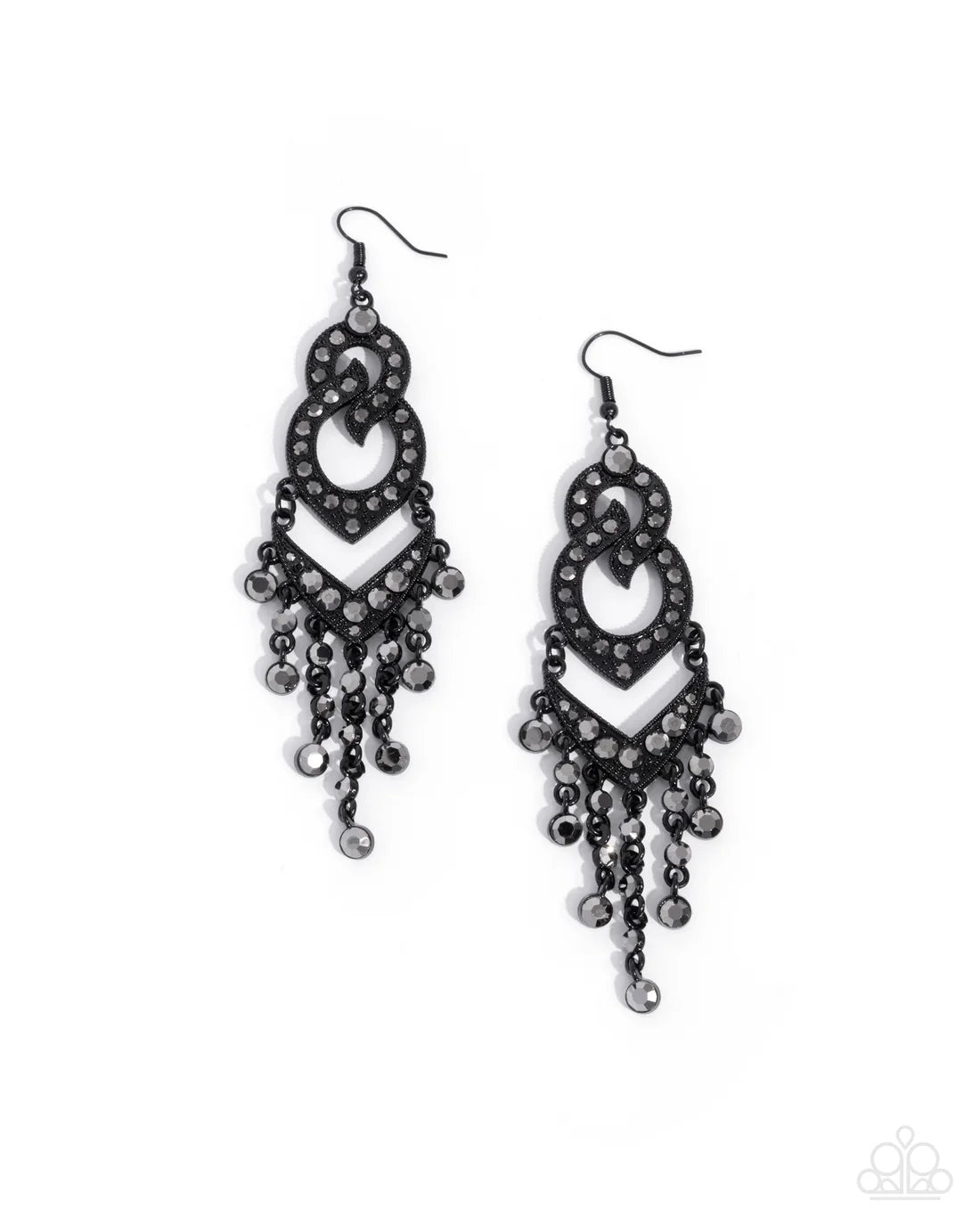 Pristine Precipitation - Black ♥ Earrings