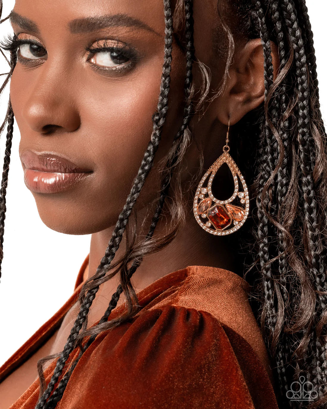Teardrop Trifecta - Brown ♥ Earrings