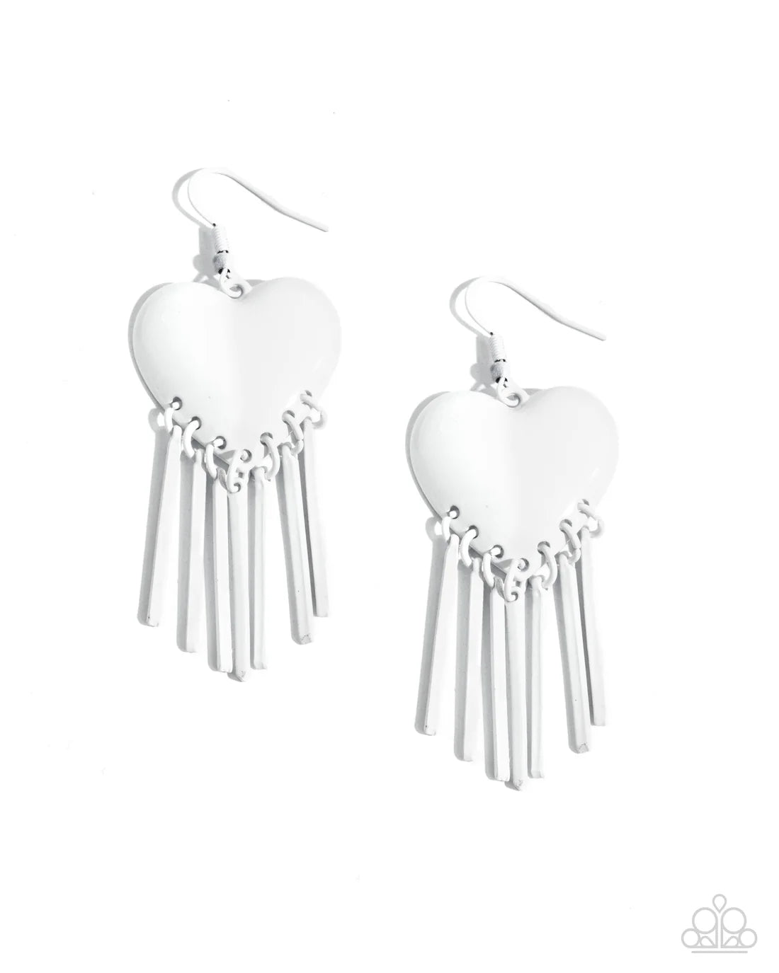 Flirty Fringe - White ♥ Earrings
