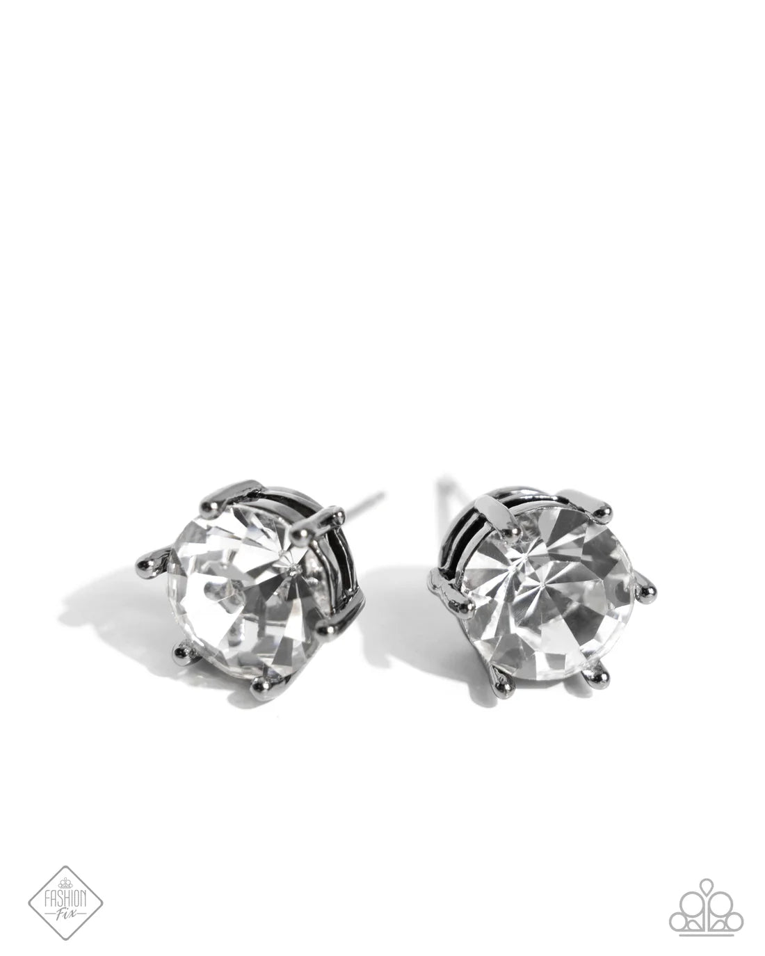 Forceful Facets - Black ♥ Post Earrings