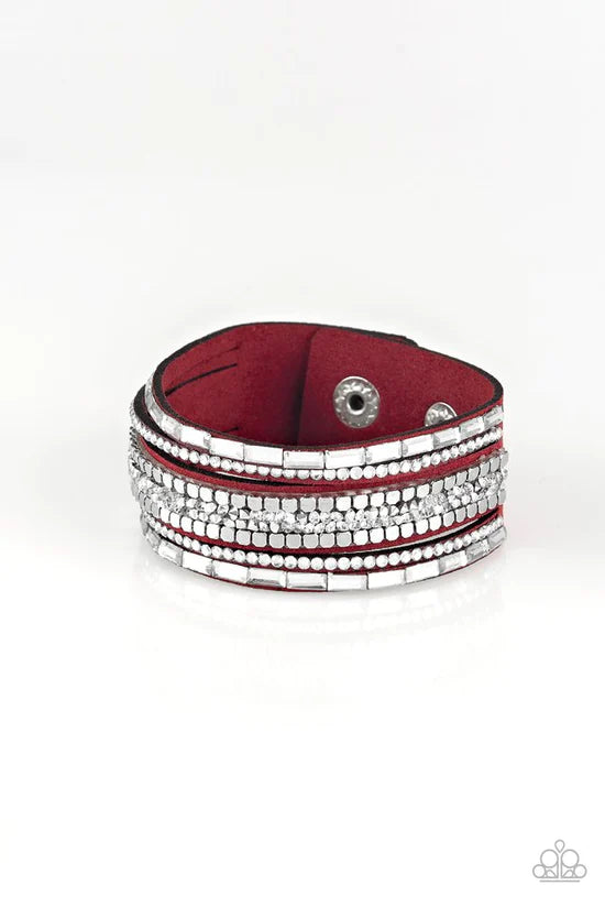 Rebel In Rhinestones - Red ♥ Bracelet