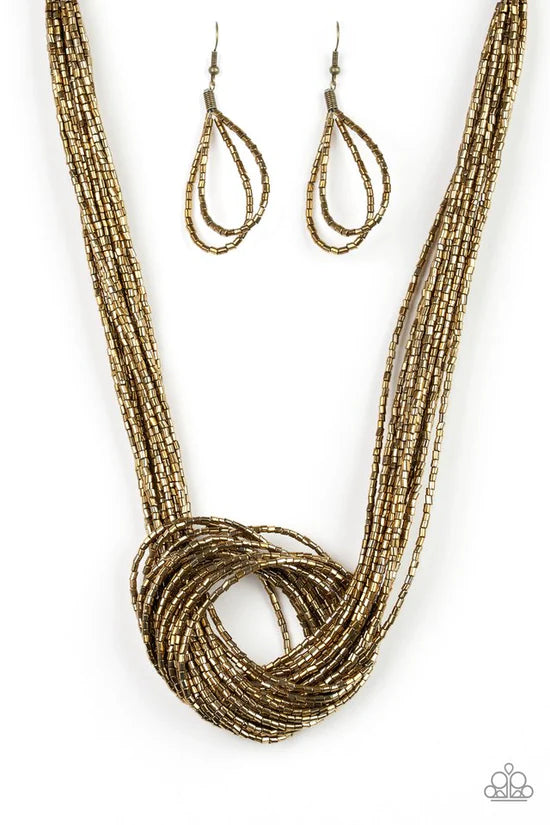 Knotted Knockout - Brass ♥ Necklace