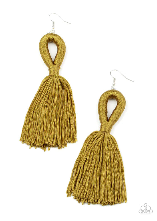 Tassels and Tiaras - Green ♥ Earrings