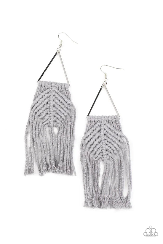Macrame Jungle - Silver ♥ Earrings