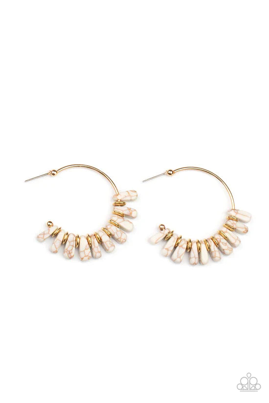 Poshly Primitive - White ♥ Earrings