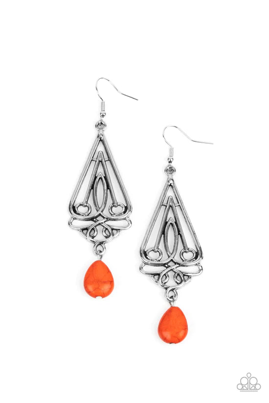 Transcendent Trendsetter - Orange ♥ Earrings