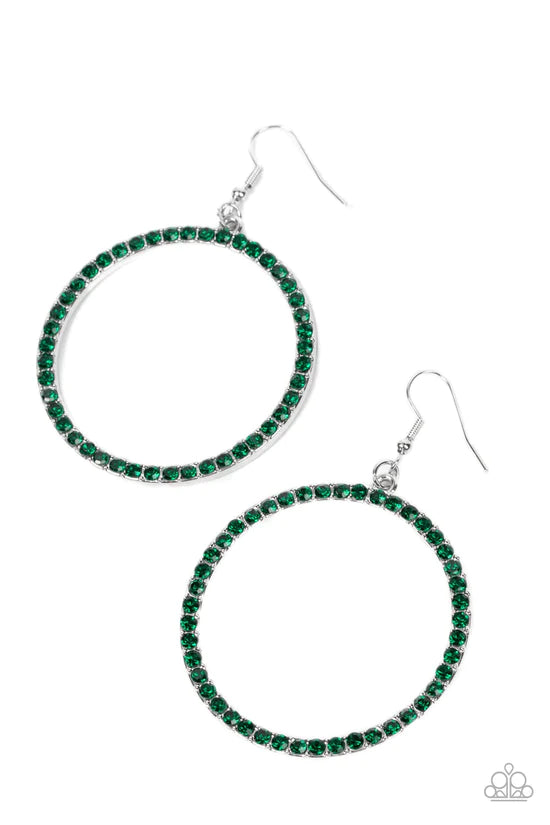 Head-Turning Halo - Green ♥ Earrings