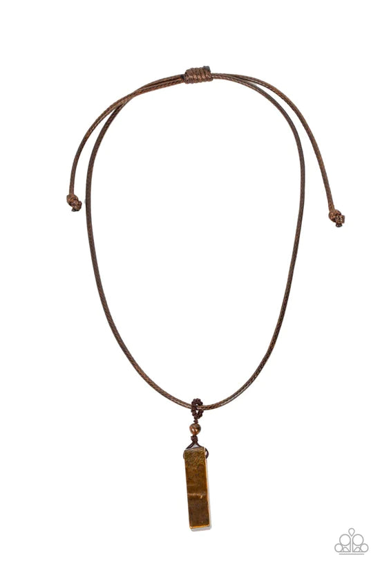 Comes Back ZEN-fold - Brown ♥ Necklace