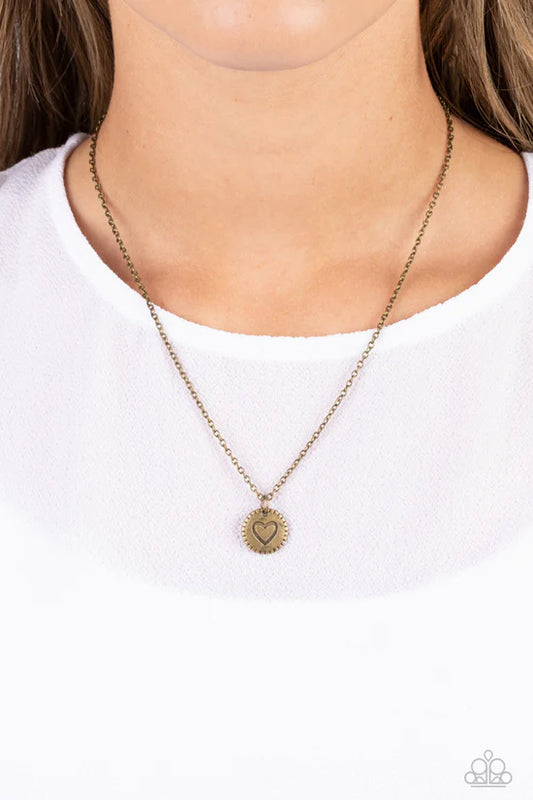♥ Stamped Sentiment - Brass ♥ Necklace