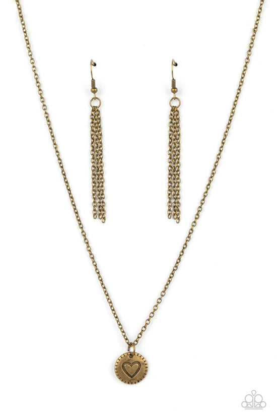 ♥ Stamped Sentiment - Brass ♥ Necklace