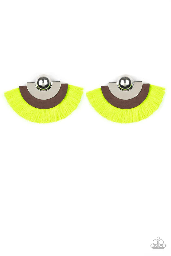 Fan The FLAMBOYANCE - Yellow ♥ Post Earrings