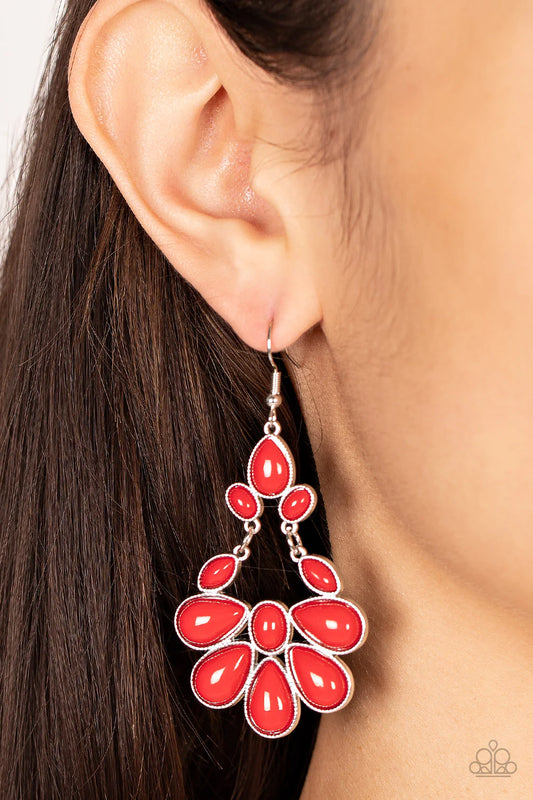 Colorfully Canopy - Red ♥ Earrings