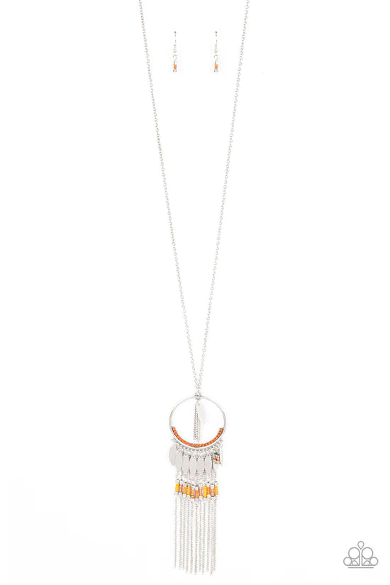 Dancing Dreamcatcher - Orange ♥ Necklace