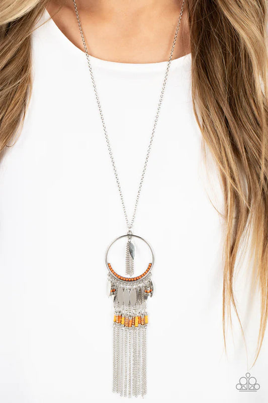 Dancing Dreamcatcher - Orange ♥ Necklace