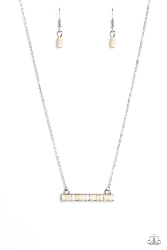 Barred Bohemian - White ♥ Necklace