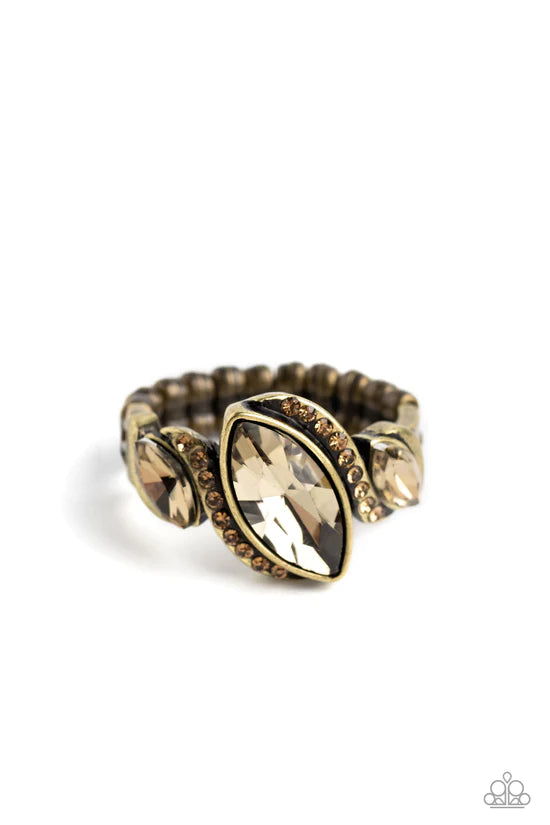 Tilted Triplets - Brass ♥ Ring