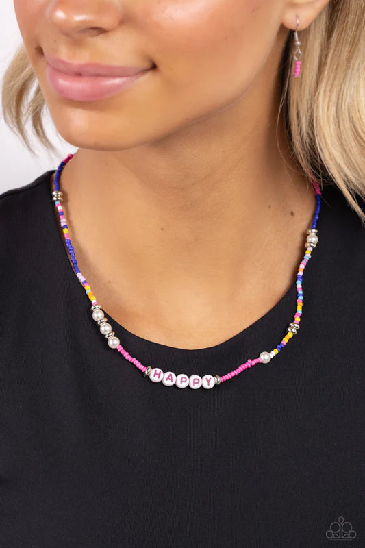 ♥ Happy to See You - Pink ♥ Necklace