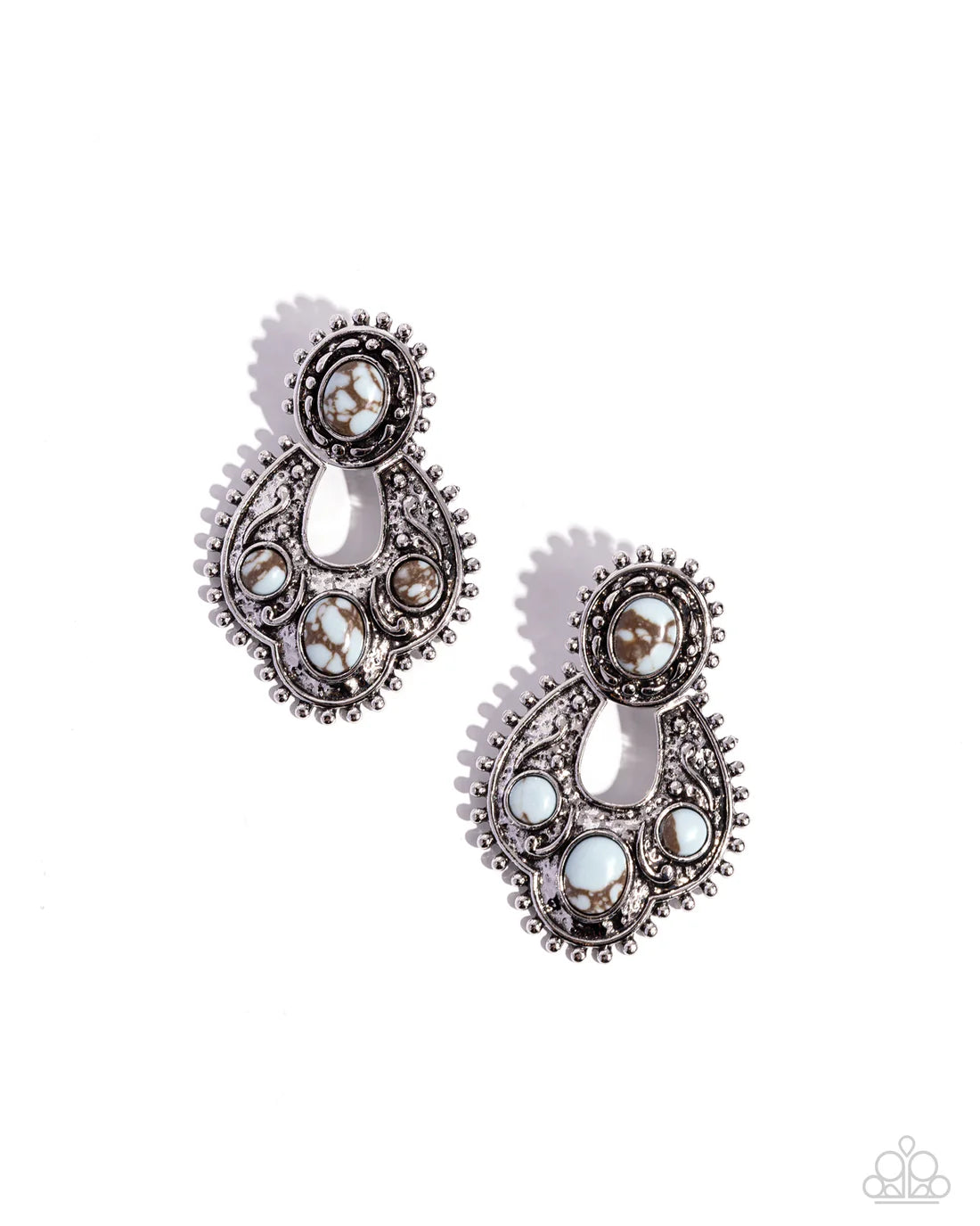 Handcrafted Horseshoe - Blue ♥ Post Earrings