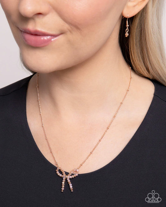Bridesmaid Bow - Rose Gold ♥ Necklace