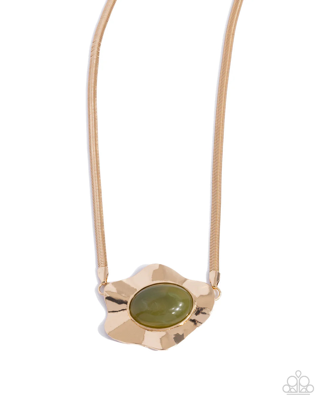 Sideways Shimmer - Green ♥ Necklace