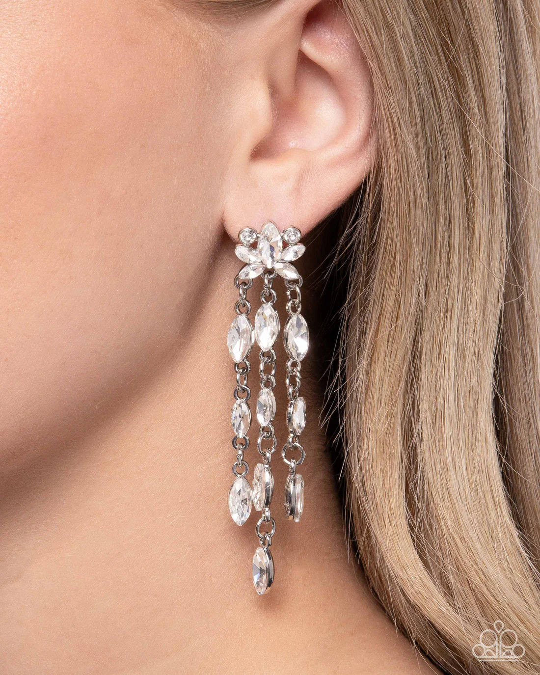 Lively Lure - White ♥ Post Earrings