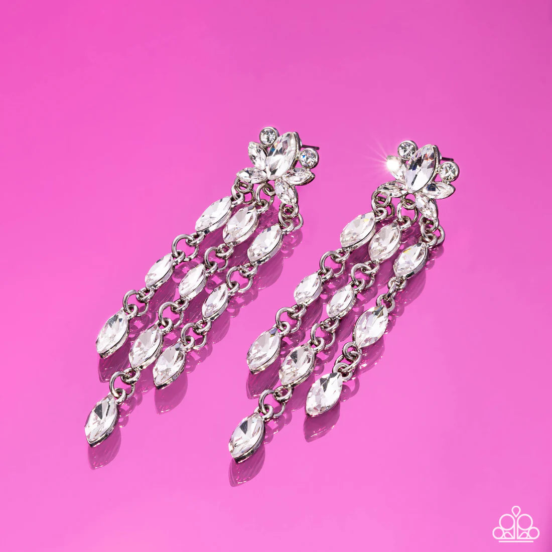 Lively Lure - White ♥ Post Earrings