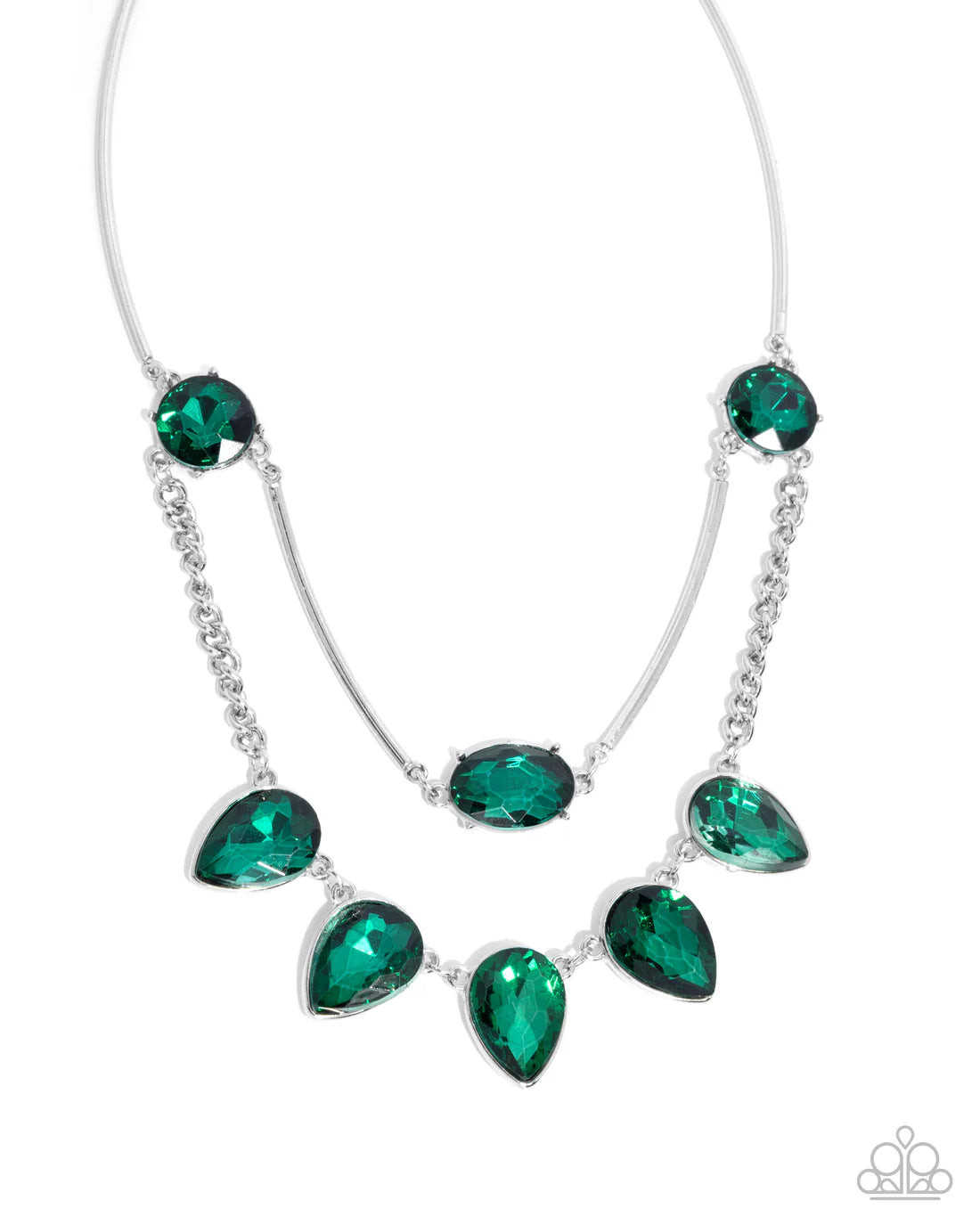 Confident Cascade - Green ♥ Necklace