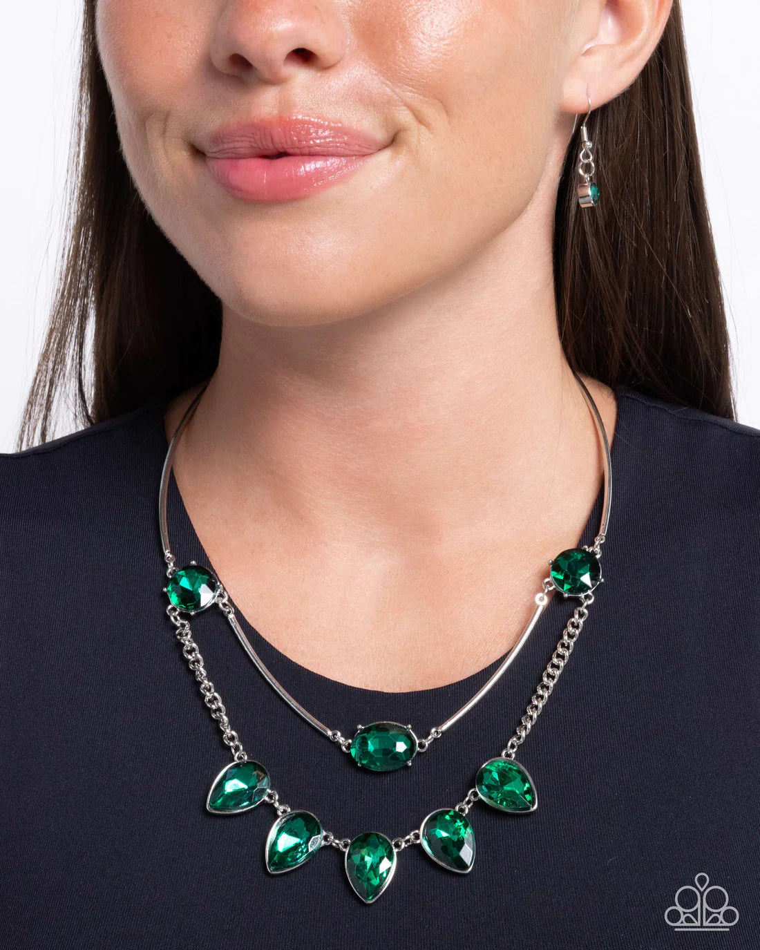 Confident Cascade - Green ♥ Necklace