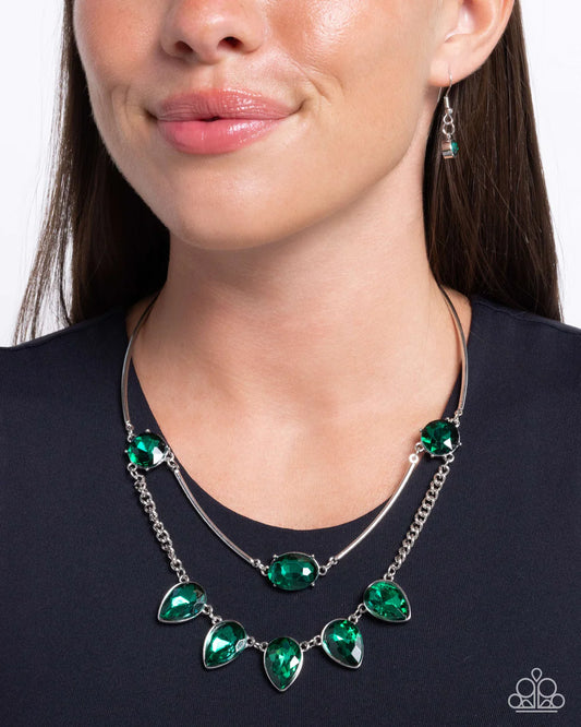 Confident Cascade - Green ♥ Necklace