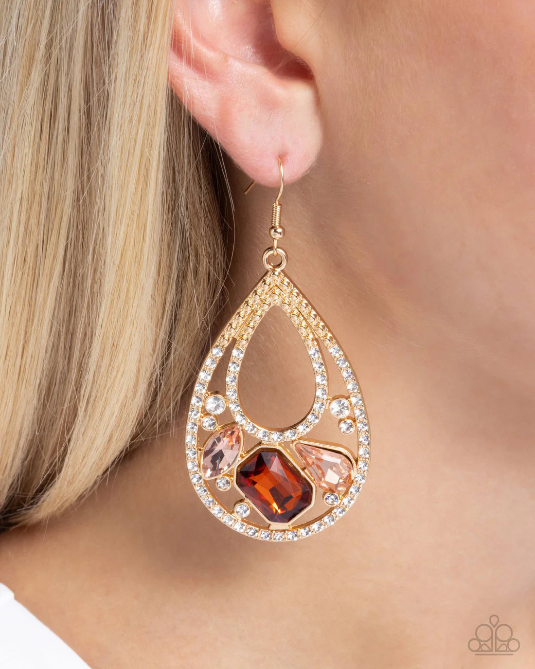 Teardrop Trifecta - Brown ♥ Earrings