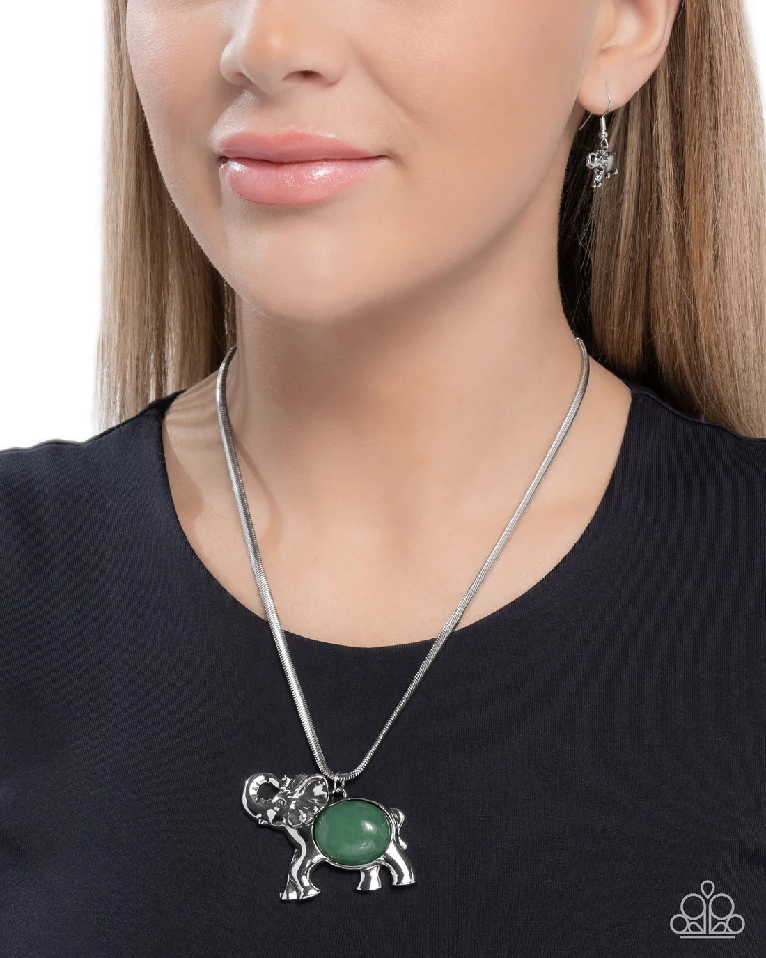 Empathetic Elephant - Green ♥ Necklace