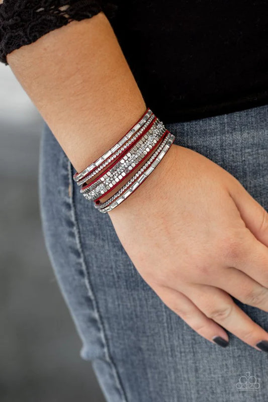 Rebel In Rhinestones - Red ♥ Bracelet