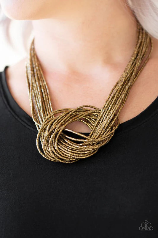 Knotted Knockout - Brass ♥ Necklace