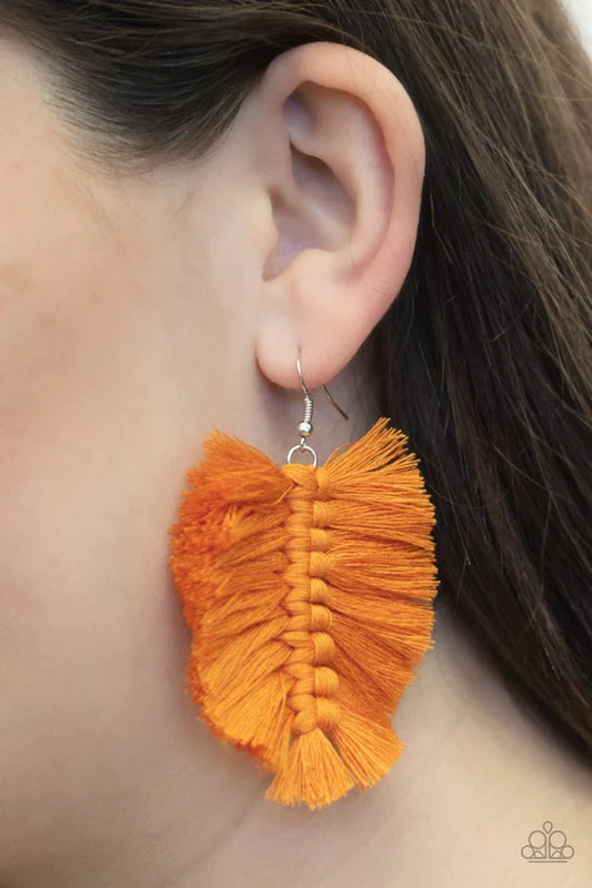 Knotted Native - Orange ♥ Earrings