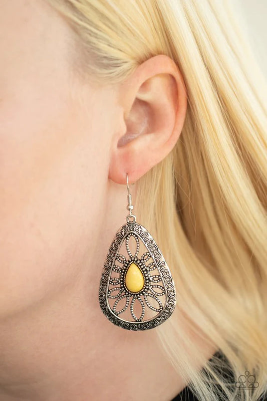 Floral Frill - Yellow ♥ Earrings