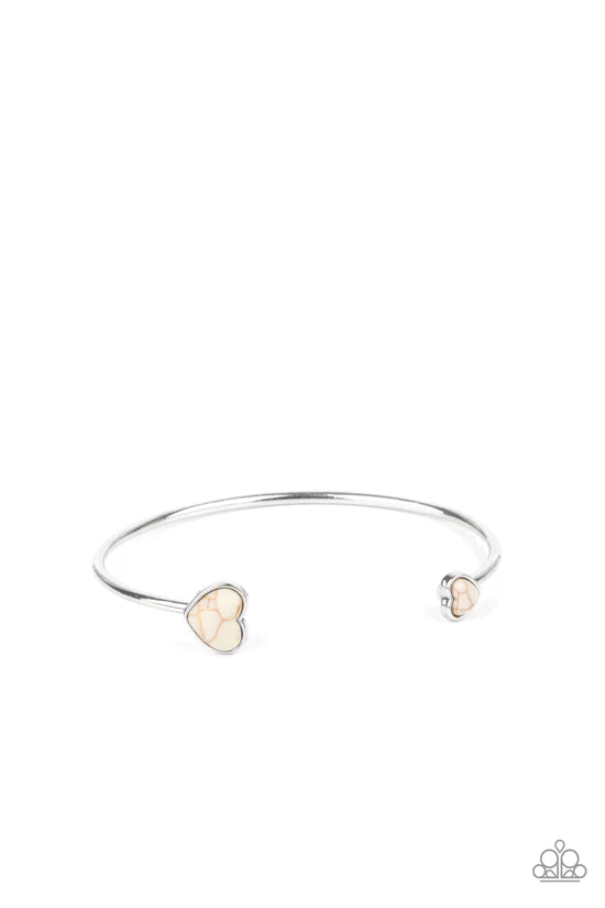 Romantically Rustic - White ♥ Bracelet