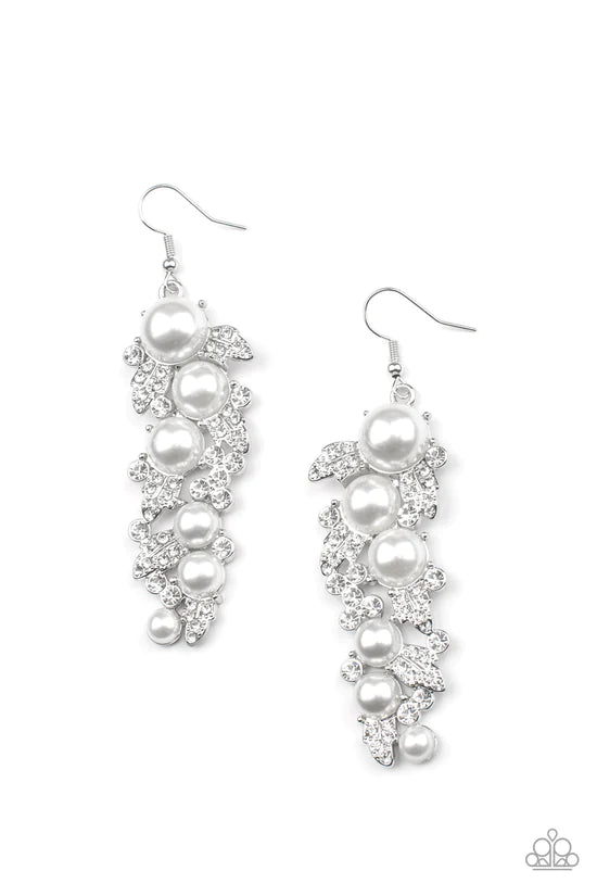 he Party Has Arrived - White ♥ Earrings