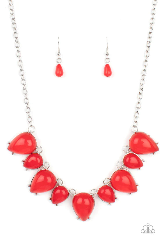 Pampered Poolside - Red ♥ Necklace