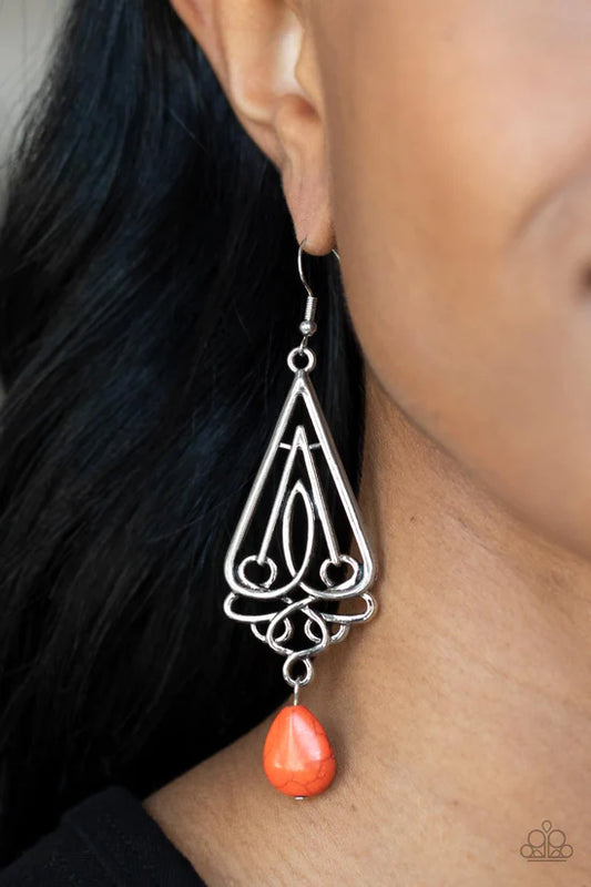 Transcendent Trendsetter - Orange ♥ Earrings