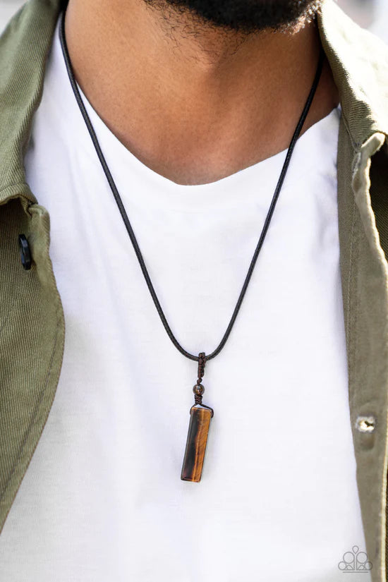 Comes Back ZEN-fold - Brown ♥ Necklace