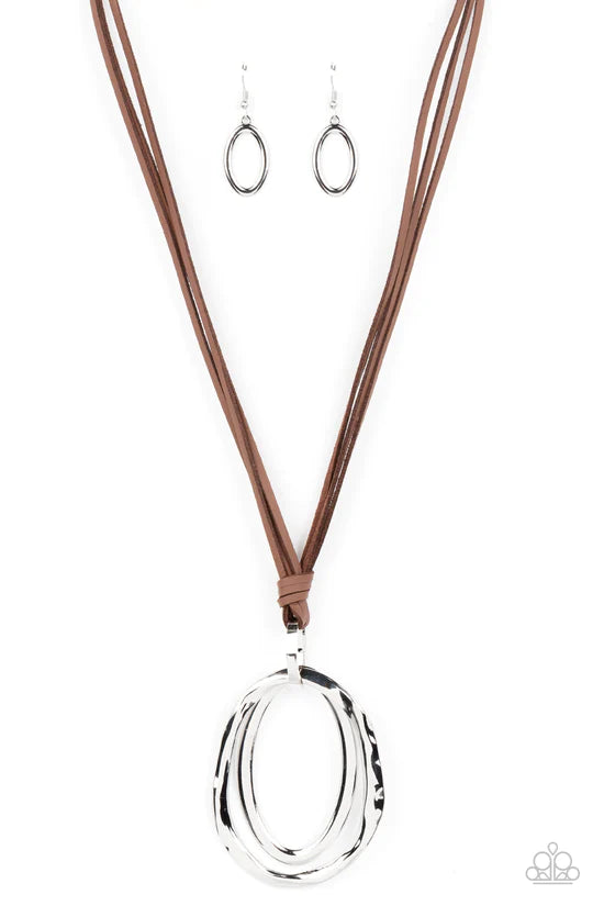 Long OVAL-due - Brown ♥ Necklace