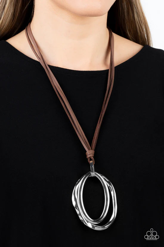 Long OVAL-due - Brown ♥ Necklace