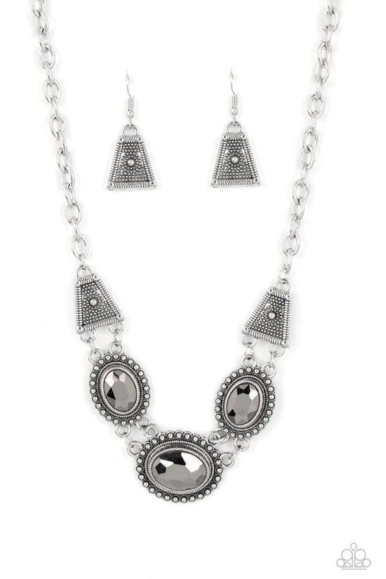 Textured TRAPEZOID - Silver ♥ Necklace