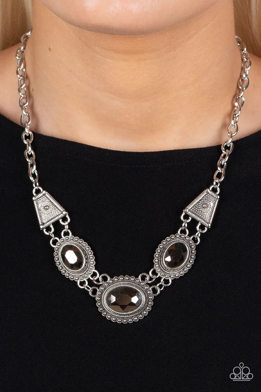 Textured TRAPEZOID - Silver ♥ Necklace