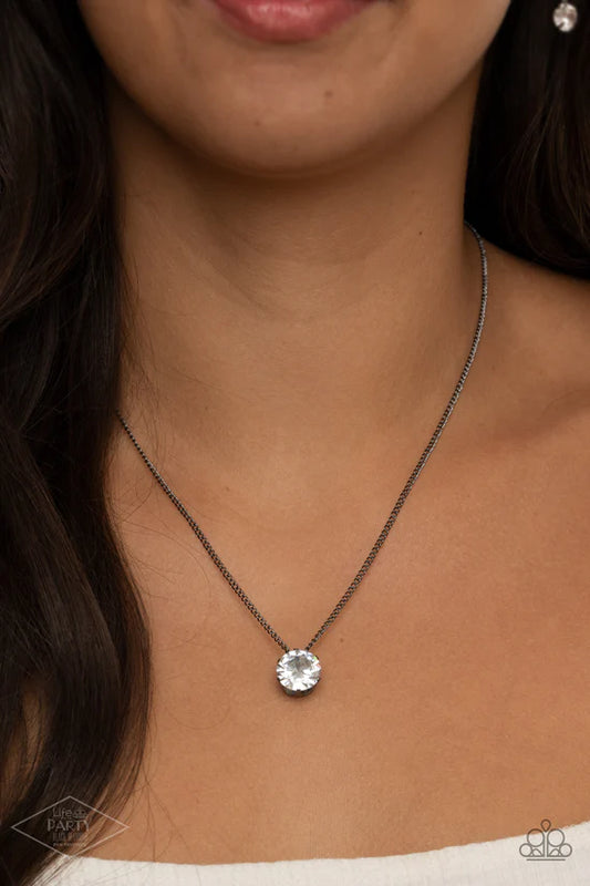 What A Gem - Gunmetal ♥ Necklace