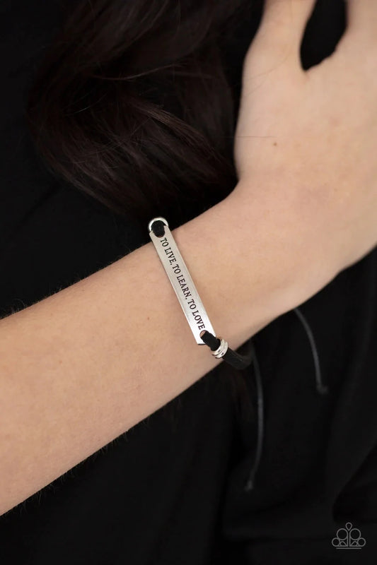 To Live, To Learn, To Love - black - bracelet